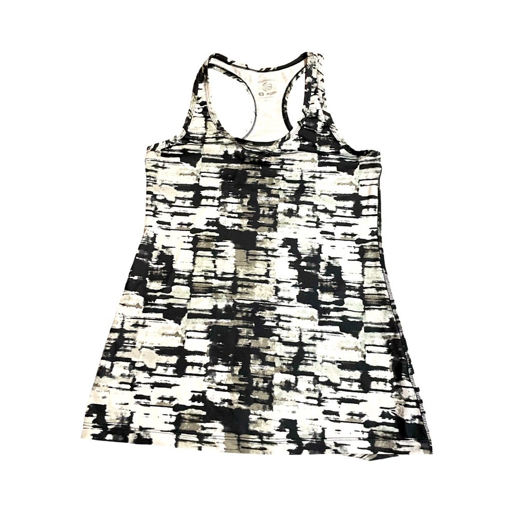 Jillian Michaels Impact black white exercise tank top geometric print size small